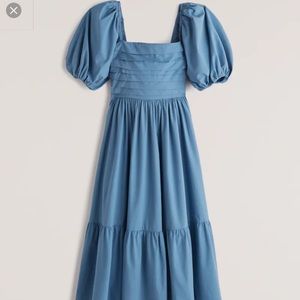 Abercrombie Women's
Ruched Puff Sleeve Poplin Midi Dress